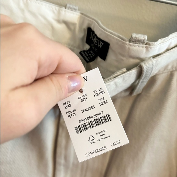 J Crew men’s Straight-fit flex chino pant tan size 32x34 new - Picture 4 of 7